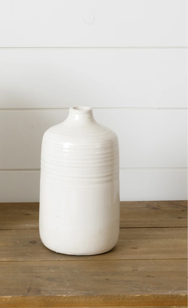 Cream Crackled Vase